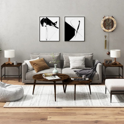 Berkfield Side Tables 2 pcs Smoked Oak 40x40x35 cm Engineered Wood