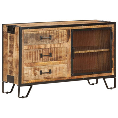 Berkfield Sideboard 100x31x60 cm Solid Rough Mango Wood