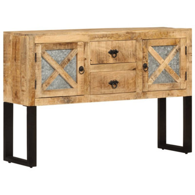 Berkfield Sideboard 110x30x74 cm Rough Mango Wood