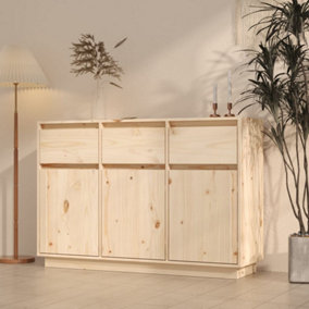Berkfield Sideboard 110x34x75 cm Solid Wood Pine