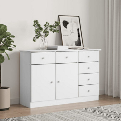 Berkfield Sideboard ALTA White 112x35x73 cm Solid Wood Pine