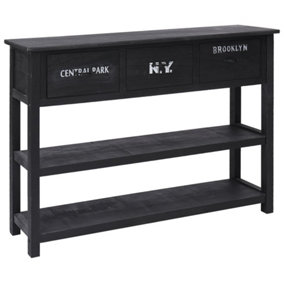 Berkfield Sideboard Black 108x30x76 cm Solid Wood Paulownia