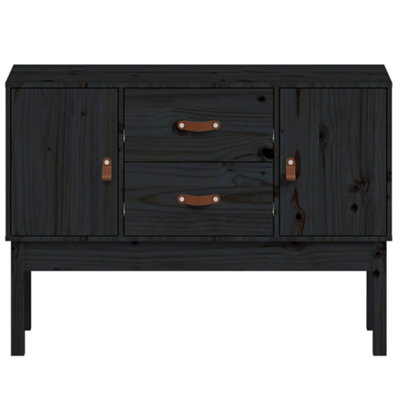 Berkfield Sideboard Black 110x40x78 cm Solid Wood Pine