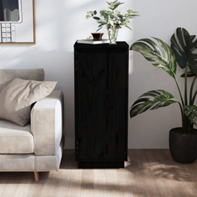 Berkfield Sideboard Black 31.5x34x75 cm Solid Wood Pine