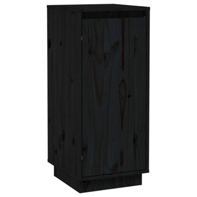 Berkfield Sideboard Black 31.5x34x75 cm Solid Wood Pine