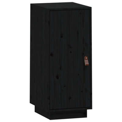 Berkfield Sideboard Black 34x40x75 cm Solid Wood Pine