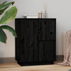 Berkfield Sideboard Black 60x34x75 cm Solid Wood Pine