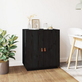 Berkfield Sideboard Black 65,5x40x75 cm Solid Wood Pine