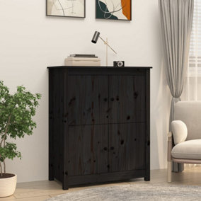 Berkfield Sideboard Black 83x41.5x100 cm Solid Wood Pine