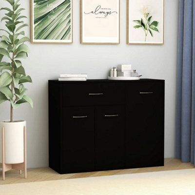 Berkfield Sideboard Black 88x30x70 cm Engineered Wood