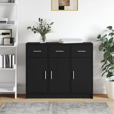 Berkfield Sideboard Black 91x28x75 cm Engineered Wood