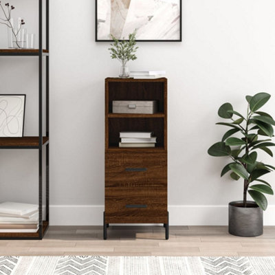 Berkfield Sideboard Brown Oak 34.5x34x90 cm Engineered Wood