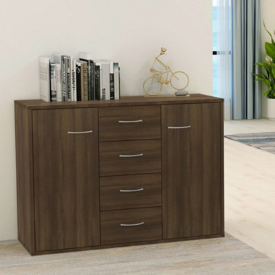 Berkfield Sideboard Brown Oak 88x30x65 cm Engineered Wood