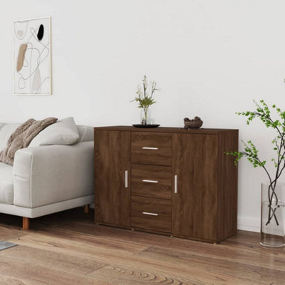 Berkfield Sideboard Brown Oak 91x29.5x65 cm Engineered Wood