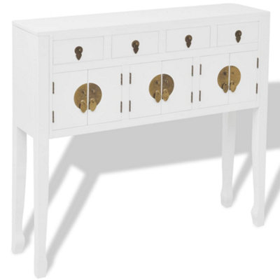 Berkfield Sideboard Chinese Style Solid Wood White