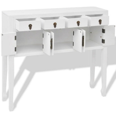 Berkfield Sideboard Chinese Style Solid Wood White