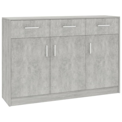 Berkfield Sideboard Concrete Grey 110x30x75 cm Engineered Wood