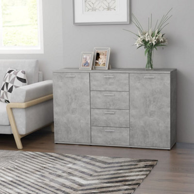 Berkfield Sideboard Concrete Grey 120x35.5x75 cm Engineered Wood