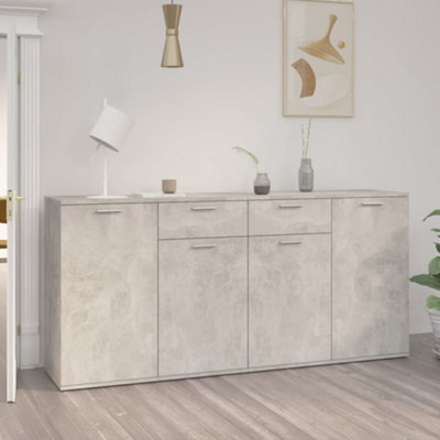 Berkfield Sideboard Concrete Grey 160x36x75 cm Engineered Wood