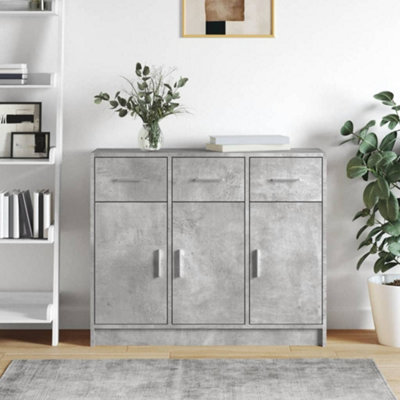 Berkfield Sideboard Concrete Grey 91x28x75 cm Engineered Wood