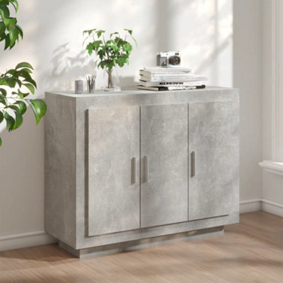 Berkfield Sideboard Concrete Grey 92x35x75 cm Engineered Wood