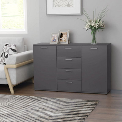 Berkfield Sideboard Grey 120x35.5x75 cm Engineered Wood