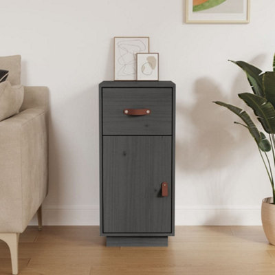 Berkfield Sideboard Grey 34x40x75 cm Solid Wood Pine