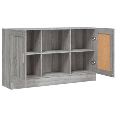 Mobile Vetrina Grigio Sonoma 120×30,5×70 Cm Legno Multistrato - 10
