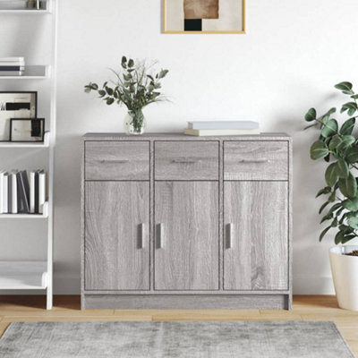 Berkfield Sideboard Grey Sonoma 91x28x75 cm Engineered Wood