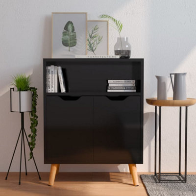 Berkfield Sideboard High Gloss Black 60x30x72 cm Engineered Wood