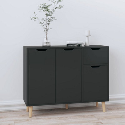 Berkfield Sideboard High Gloss Black 90x30x72 cm Engineered Wood