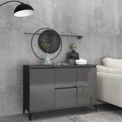 Grey high deals gloss sideboard