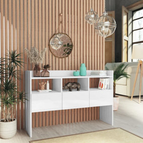 Berkfield Sideboard High Gloss White 105x30x70 cm Engineered Wood