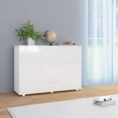 White deals gloss credenza