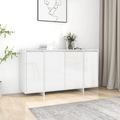 Berkfield Sideboard High Gloss White 135x41x75 cm Engineered Wood