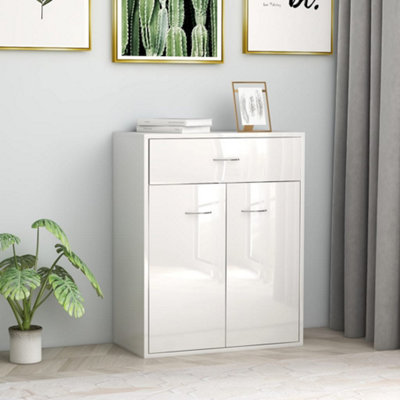 Berkfield Sideboard High Gloss White 60x30x75 cm Engineered Wood