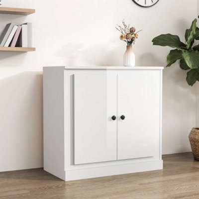 Berkfield Sideboard High Gloss White 70x35.5x67.5 cm Engineered Wood