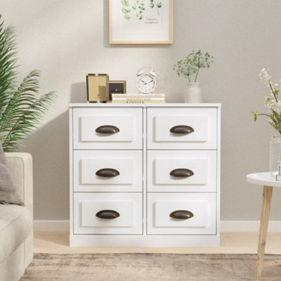 Berkfield Sideboard High Gloss White 70x35.5x67.5 cm Engineered Wood