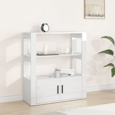 Berkfield Sideboard High Gloss White 80x30x90 cm Engineered Wood