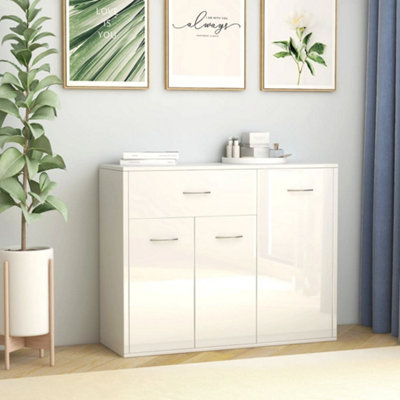 Berkfield Sideboard High Gloss White 88x30x70 cm Engineered Wood