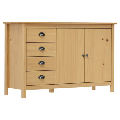 Berkfield Sideboard Hill Range Honey Brown 130x40x80 cm Solid Pine Wood