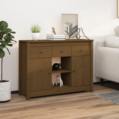 Berkfield Sideboard Honey Brown 100x35x74,5 cm Solid Wood Pine