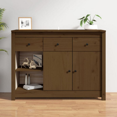 Berkfield Sideboard Honey Brown 100x35x74 cm Solid Wood Pine