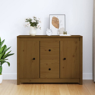 Berkfield Sideboard Honey Brown 100x35x74 cm Solid Wood Pine