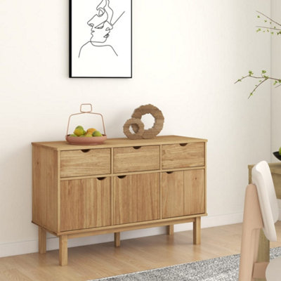 Berkfield Sideboard OTTA 114x43x73.5 cm Solid Wood Pine