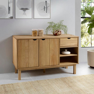 Berkfield Sideboard OTTA 114x43x73.5 cm Solid Wood Pine