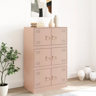 Berkfield Sideboard Pink 67x39x107 cm Steel