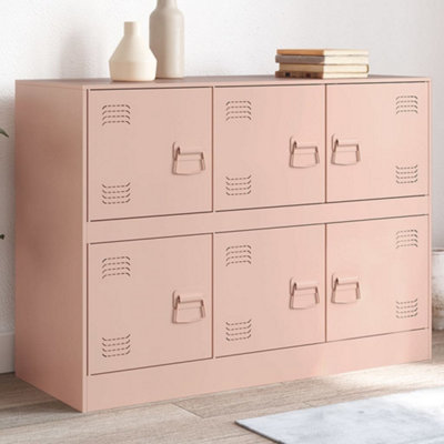 Berkfield Sideboard Pink 99x39x73 cm Steel