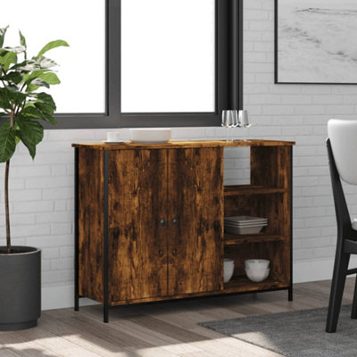 Berkfield Sideboard Smoked Oak 100x33x75 cm Engineered Wood