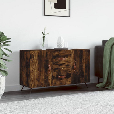 Berkfield Sideboard Smoked Oak 100x36x60 cm Engineered Wood | DIY at B&Q